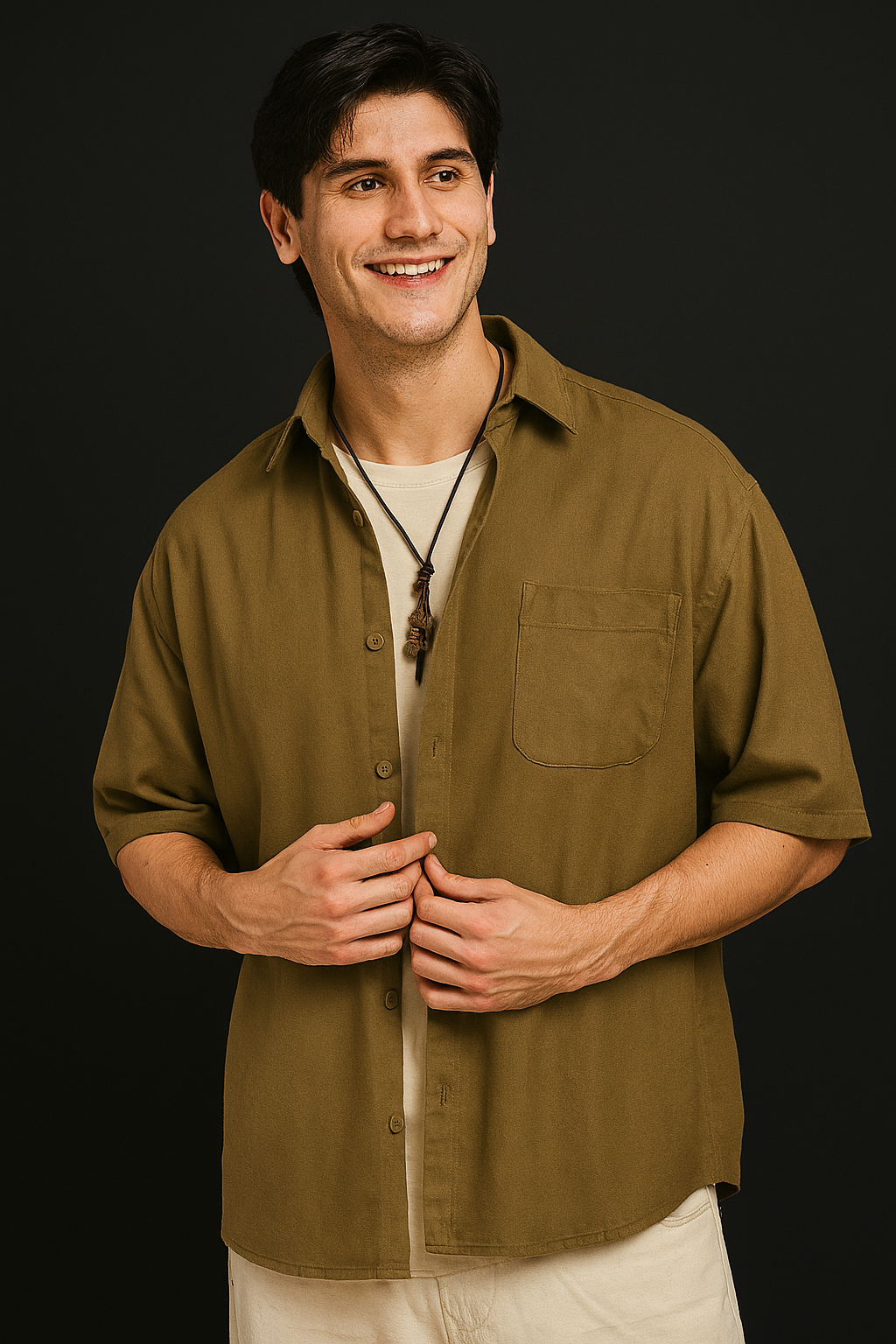 Casual Earth-Toned Shirt for Men